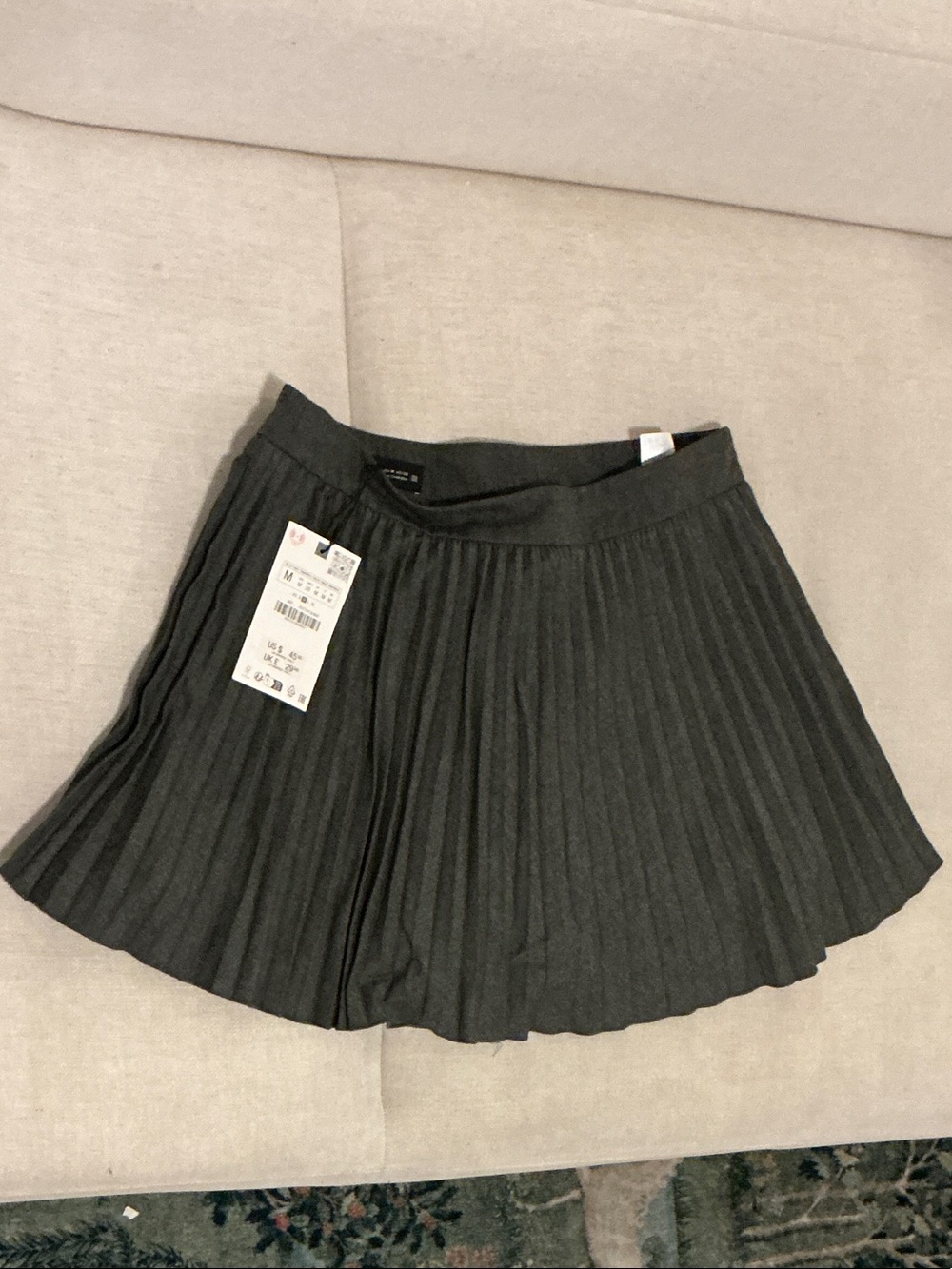 Zara Dark Gray Pleated Skater Skort